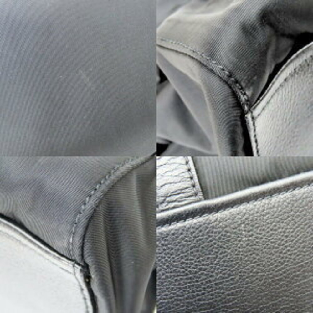 Prada handbag triangular plate nylon leather blac… - image 6